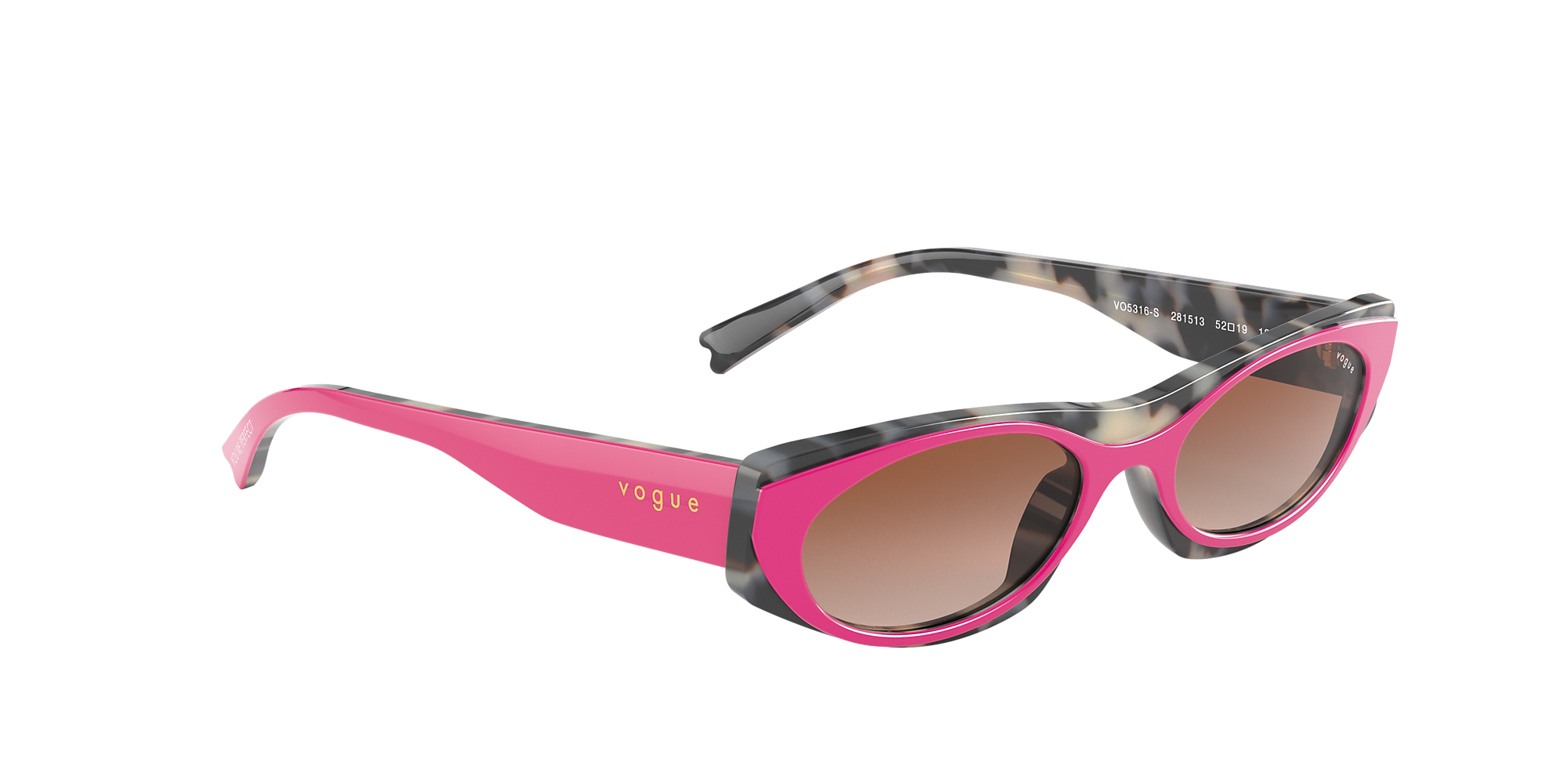 Sunglasses Vo5316s Top Pink Grey Havana Brown Gradient Acetate Vogue United States